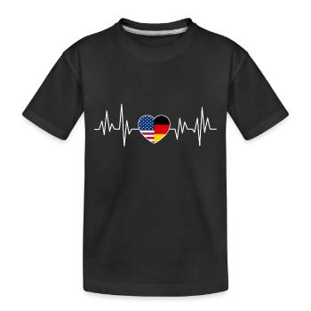USA Germany Flag Two Countries - Kids' Premium Organic T-Shirt - black - Front