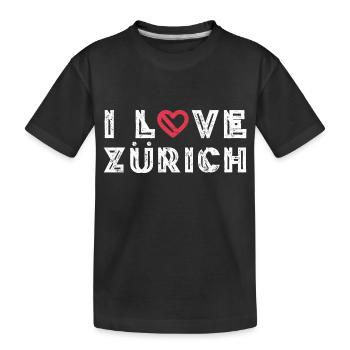 I Love Zürich - Kinder Premium Bio T-Shirt - Schwarz - Vorne