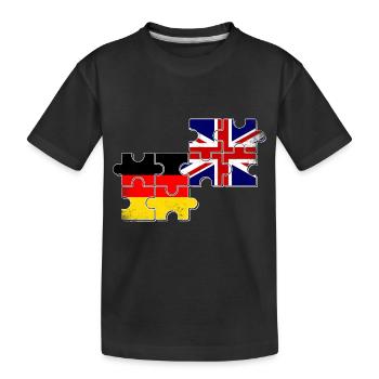 Großbritannien Flagge Deutschland Britisch Deutsch - Kinder Premium Bio T-Shirt - Schwarz - Vorne