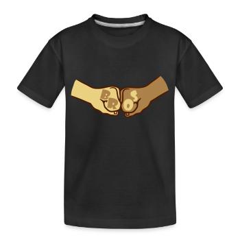 Team Fäuste Bros - Kinder Premium Bio T-Shirt - Schwarz - Vorne