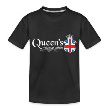 Britische Königin Monarchie Platin-Jubiläum 70. Jahr - Kinder Premium Bio T-Shirt - Schwarz - Vorne