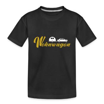 Wohnwagen - Kinder Premium Bio T-Shirt - Schwarz - Vorne