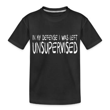 In my defense - Kids' Premium Organic T-Shirt - black - Front