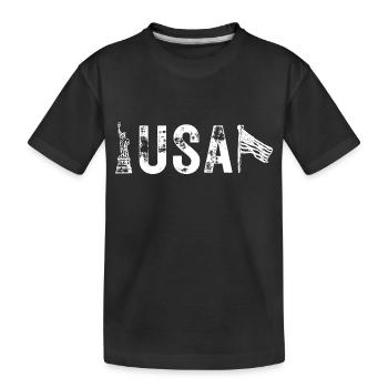 NY NEW YORK CITY USA DRAPEAU AMERIQUE - T-shirt bio Premium Enfant - noir - Devant