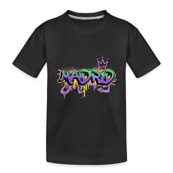 Madrid Spanien Stadt Graffiti Spray Sprayer - Kinder Premium Bio T-Shirt - Schwarz - Vorne