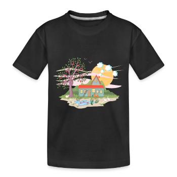 petite maison dans la prairie - T-shirt bio Premium Enfant - noir - Devant