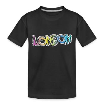 London England UK Stadt Graffiti Spray Sprayer - Kinder Premium Bio T-Shirt - Schwarz - Vorne