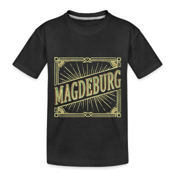 Magdebourg Allemagne City Font Vintage Retro - T-shirt bio Premium Enfant - noir - Devant