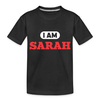 Sarah Name Spruch für stolze Sarah - Kinder Premium Bio T-Shirt - Schwarz - Vorne