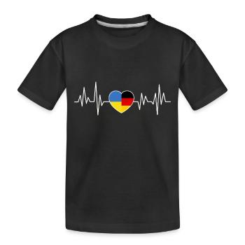 Ukraine Germany Flag Two Countries - Kids' Premium Organic T-Shirt - black - Front