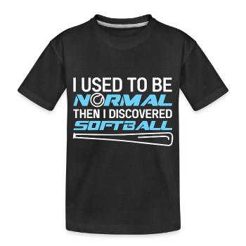 Softball - Kids' Premium Organic T-Shirt - black - Front
