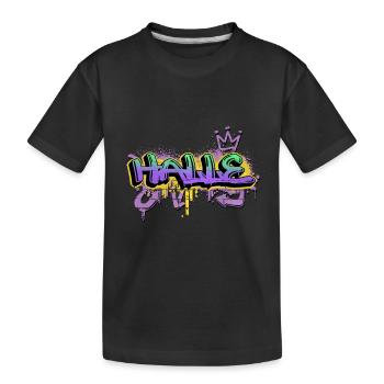 Halle Deutschland Stadt Graffiti Spray Sprayer - Kinder Premium Bio T-Shirt - Schwarz - Vorne