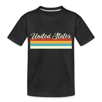 United States of America - Retro - Vintage - Kinder Premium Bio T-Shirt - Schwarz - Vorne