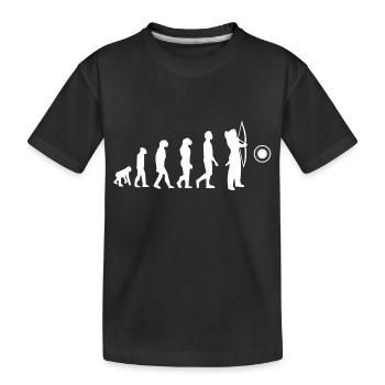 Evolution des Bogenschießens - Kinder Premium Bio T-Shirt - Schwarz - Vorne