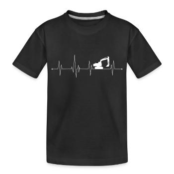Bagger Herzschlag - Kinder Premium Bio T-Shirt - Schwarz - Vorne