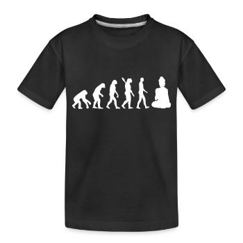 Buddha Yoga Evolution Hinduismus Meditation Spirit - Kinder Premium Bio T-Shirt - Schwarz - Vorne