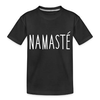 Yoga Geschenk für Yogis Meditation Geschenkidee Om - Kinder Premium Bio T-Shirt - Schwarz - Vorne