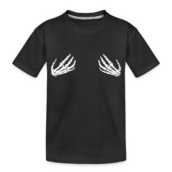 Squelette mains sur les seins - T-shirt bio Premium Enfant - noir - Devant