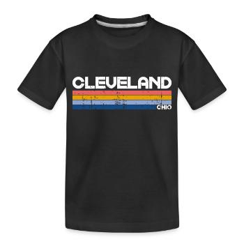 Vintage 70s 80s Style Cleveland, OH - T-shirt bio Premium Enfant - noir - Devant