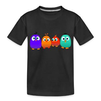 Birds - Kinder Premium Bio T-Shirt - Schwarz - Vorne