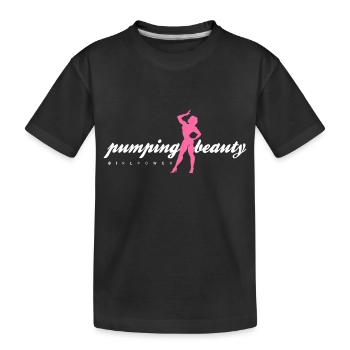 pumping beauty white - Kids' Premium Organic T-Shirt - black - Front