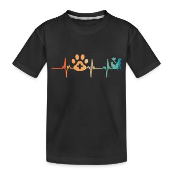 Battement de cœur vétérinaire - T-shirt bio Premium Enfant - noir - Devant