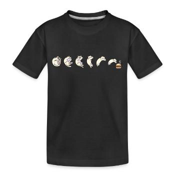 Cat, Hunger, Mouse, Burger, Fast Food, Kid - Kids' Premium Organic T-Shirt - black - Front