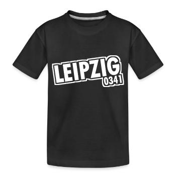 Leipzig - 0341 - Indicatif régional - Saxe - T-shirt bio Premium Enfant - noir - Devant