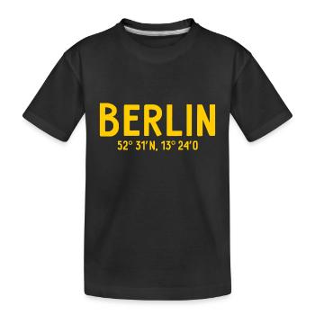 Berlin Coordinates - Berlin Bear - Kids' Premium Organic T-Shirt - black - Front