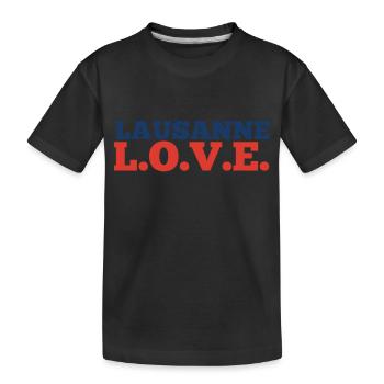 Lausanne - Kids' Premium Organic T-Shirt - black - Front