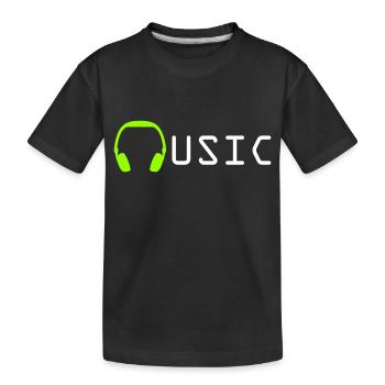 Music Zitat Musik Liebe Kopfhörer Grün Spruch Text - Kinder Premium Bio T-Shirt - Schwarz - Vorne