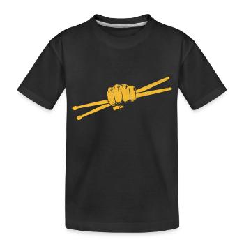 Drumstick Drummer Drum Drumming Drummers - Kinder Premium Bio T-Shirt - Schwarz - Vorne