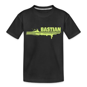 Bastian als Farbklecks - Kinder Premium Bio T-Shirt - Schwarz - Vorne