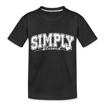 Bénissez simplement Inspirant Reconnaissant Positif - T-shirt bio Premium Enfant - noir - Devant