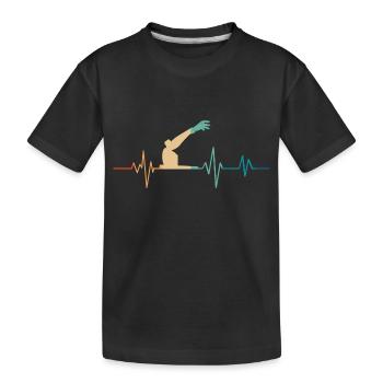 Retro Heartbeat Roboterarm - Kinder Premium Bio T-Shirt - Schwarz - Vorne