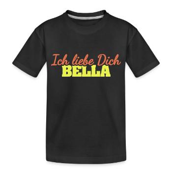 Liebe Bella - Kinder Premium Bio T-Shirt - Schwarz - Vorne