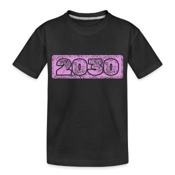 Year 2030 - Kids' Premium Organic T-Shirt - black - Front