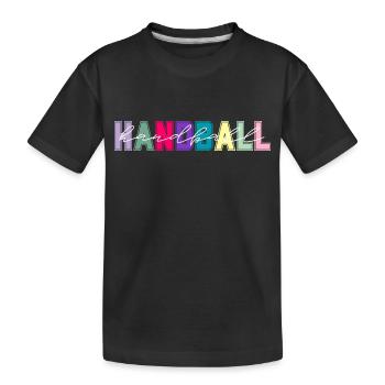 Handball Farben - Handball Liebhaber Geschenk - Kinder Premium Bio T-Shirt - Schwarz - Vorne