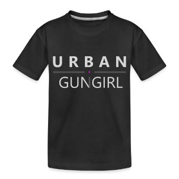 URBAN GUN GIRL - Logo Original Light - Kinder Premium Bio T-Shirt - Schwarz - Vorne