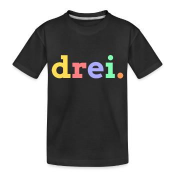 drei 3. Geburtstag - Kinder Premium Bio T-Shirt - Schwarz - Vorne