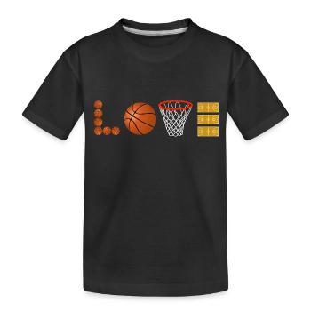 Love Basketball Sport Slamdunk Fan Ball Liebhaber - Kinder Premium Bio T-Shirt - Schwarz - Vorne