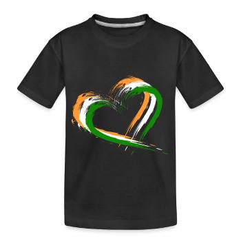 Heart Brush Flag India Design New Vector Flag - Kids' Premium Organic T-Shirt - black - Front