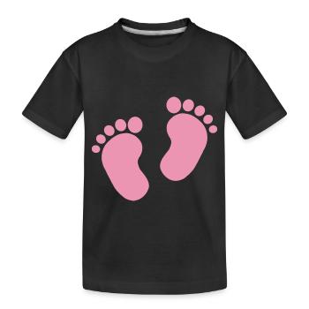 Bébé coeur bébé bébé pieds bébé doux cygne - T-shirt bio Premium Enfant - noir - Devant