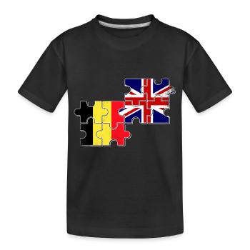 Belgien Großbritannien Flagge Belgisch Britisch - Kinder Premium Bio T-Shirt - Schwarz - Vorne