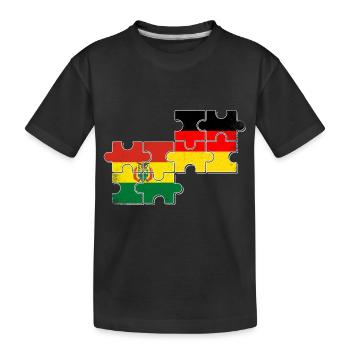 Bolivien Deutschland Flagge - Kinder Premium Bio T-Shirt - Schwarz - Vorne