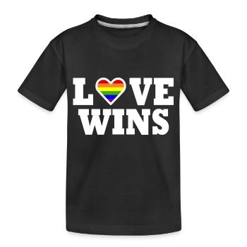 Love wins - Kids' Premium Organic T-Shirt - black - Front