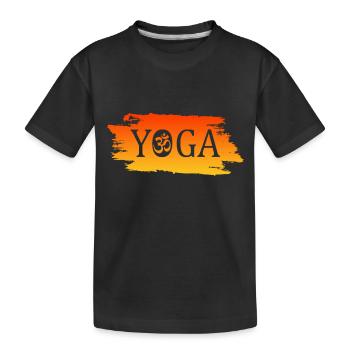 Yoga Om Namaste - Kinder Premium Bio T-Shirt - Schwarz - Vorne