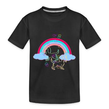 Heavenly Dream Fantasy Rainbow Dogs Colorful - Kids' Premium Organic T-Shirt - black - Front
