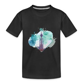 Dusseldorf Germany City Skyline Splash Colorful - Kids' Premium Organic T-Shirt - black - Front
