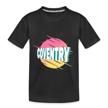 Coventry England United Kingdom UK City Font - Kids' Premium Organic T-Shirt - black - Front